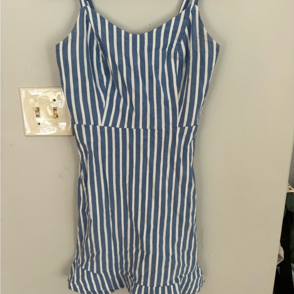 Old Navy Blue and White Striped Sleeveless Dress